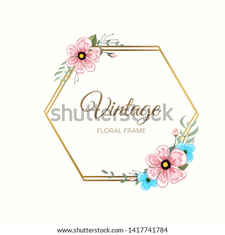 Vector illustration of a floral frame in spring for Wedding, anniversary, birthday and party.