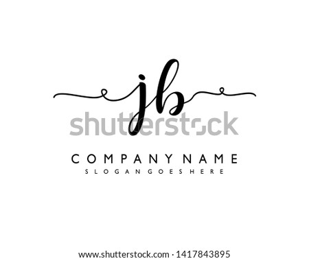 initials letter JB handwriting logo vector template