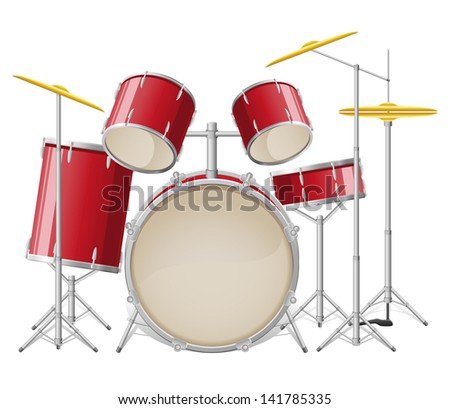 drum set illustration isolated on white background
