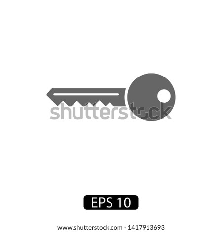 Key vector icon. Open house key icon. Key from the lock icon. Key icon - information protection symbol