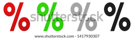 percent sign percentage icon interest rates red green silver black 3d rendering illustration sale discount price off finance label symbol isolated on white background
