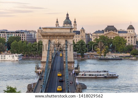 The Chain Bridge in afternoon lights
