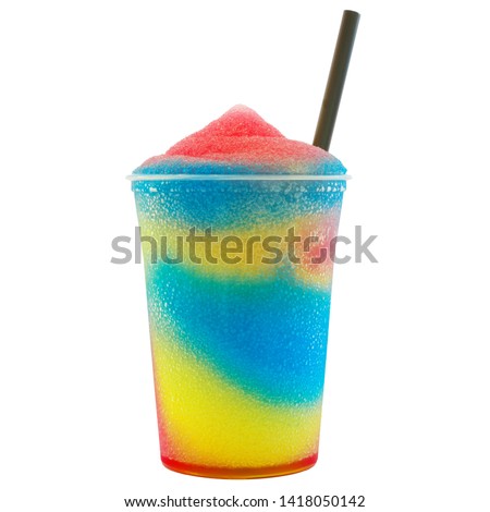 Colored slush ice in a cup Royalty-Free Stock Photo #1418050142