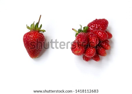Ugly organic strawberry isolated on white background. Royalty-Free Stock Photo #1418112683