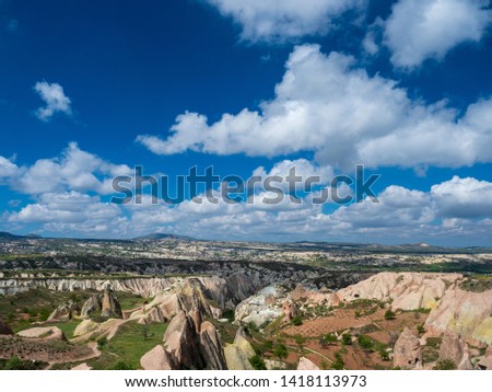 Landscape of Goreme panorama, Goreme, Cappadocia, Turkey.