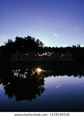 Landscape mirror at the lake