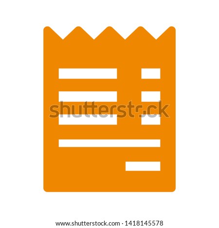 receipt icon. Vector illustration style white background. Designed for web and software interfaces. - Vector