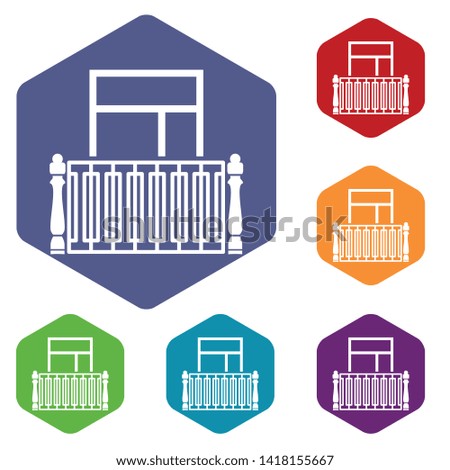 Square balcony icon. Simple illustration of square balcony vector icon for web