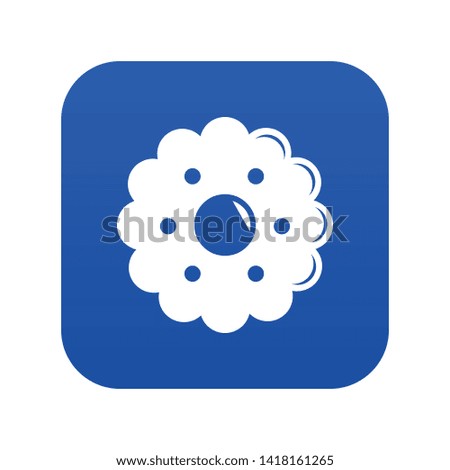 Biscuits icon blue vector isolated on white background