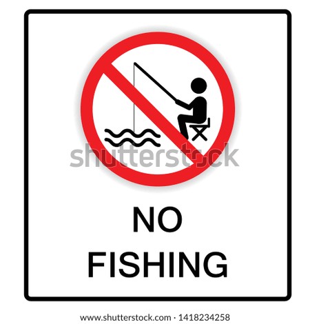 No Fishing in Area Sign Concept Vector