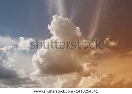 Dramatic and beautiful sky and clouds abstract texture and background of art picture orange clouds.