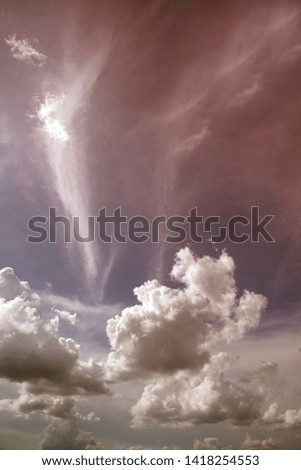 Dramatic and beautiful sky and clouds abstract texture and background of art picture orange clouds.