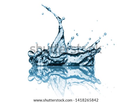 Clean water drop splash isolated on white background