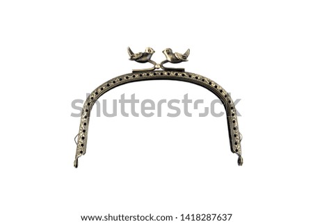 metal clasp on a white background isolated, frontal look