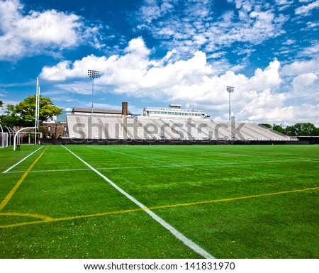 Generic American football and general sports stadium. Royalty-Free Stock Photo #141831970