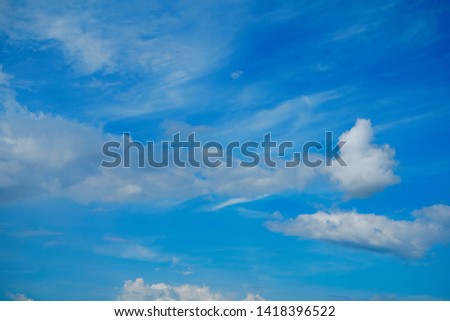 Sky blue color background or High atmosphere cloudy or fresh air on beautiful day Nature, sunlight.