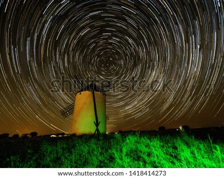 Circumpolar photograph of a windmill in Guadalajara. Spain