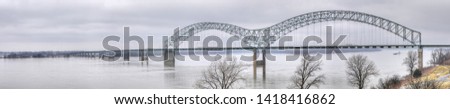 A Panorama of Bridge over Mississippi River at Memphis