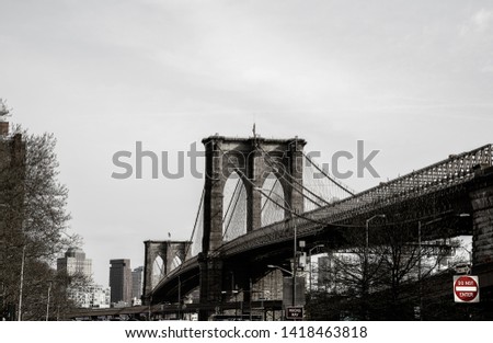 view of Brooklyn Bridge standing below it