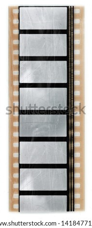 long 35mm film movie strip with empty cells and scratches, just blend in your work via blend mode