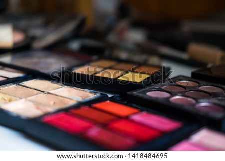 makeup palettes ready to be used
