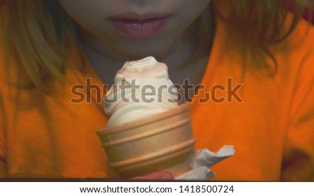I'm eating vanilla ice cream with waffle cone