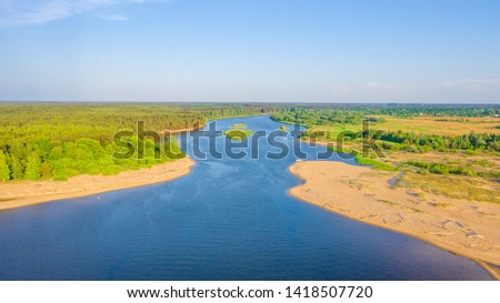 Gauja river entry to Riga sea gulf, next to Carnikava town, Latvia