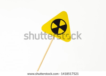 triangular radiation hazard sign on white