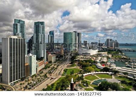 Aerial Photo of Biscayne Boulevard and Downtown Miami