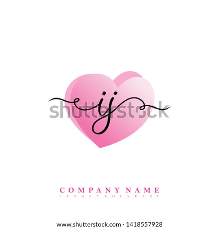 Initial IJ handwriting beauty logo template vector