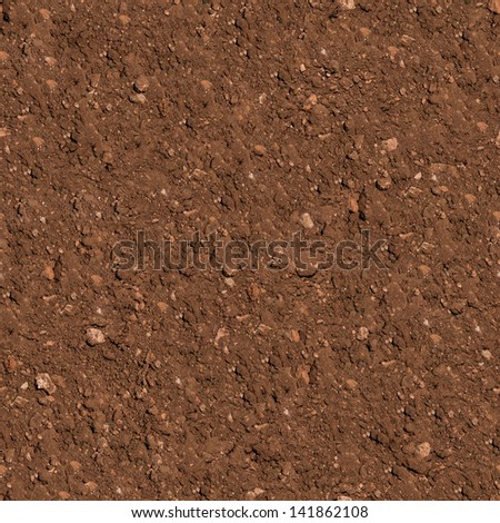 Brown Plowed Soil. Seamless Tileable Texture. .