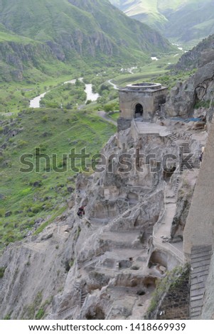 beautiful caves vardzia,very beautiful view of the caves in the mountains
