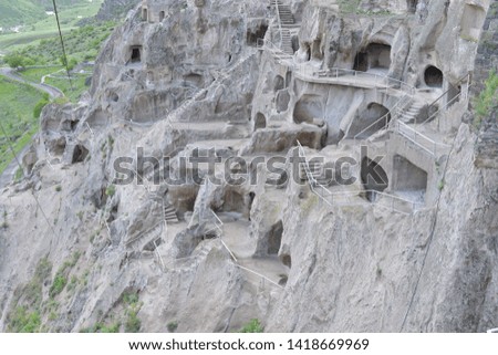 beautiful caves vardzia,very beautiful view of the caves in the mountains