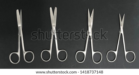 Medical equipment scissors for cutting