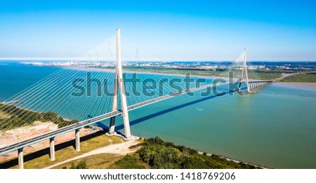 The "Pont Normady", aerial photo Royalty-Free Stock Photo #1418769206