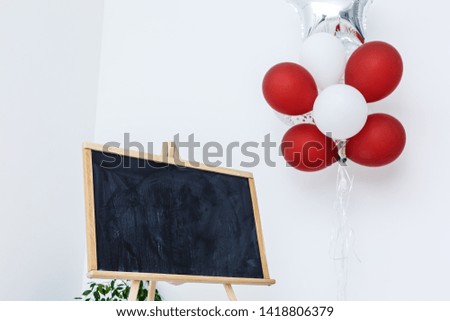 Back to school message board with balloon