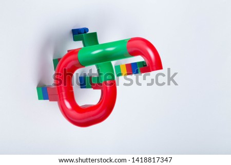 baby plastic constructor on white background
