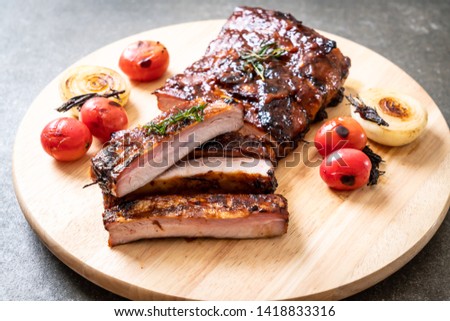 grilled and barbecue ribs pork