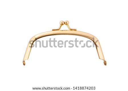 metal clasp on a white background isolated, frontal look