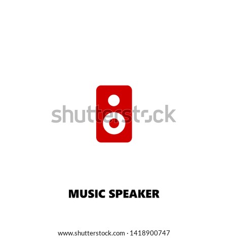 music speaker icon. music speaker vector design. sign design. red color