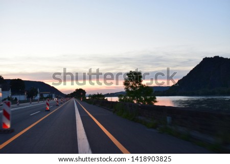 sunset in middle Rhine valley