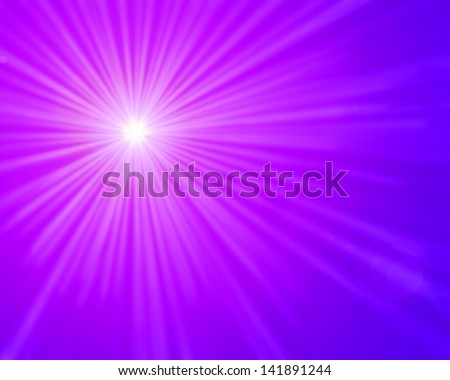 Light rays on a bright and purple, pink gradient background