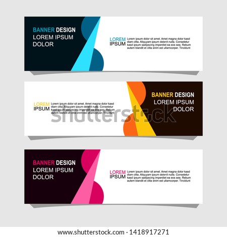 banner design with three color variations,can be use for, landing page, website, mobile app, poster, flyer, coupon, gift card, smartphone template, web design