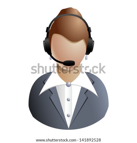 Chat or customer service operator - icon isolated on white background. Vector