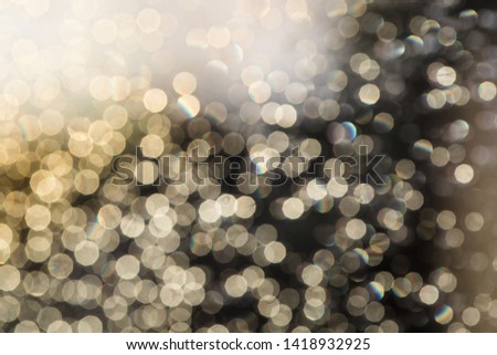 Abstract bokeh from rain drop and dew with sun shine reflection