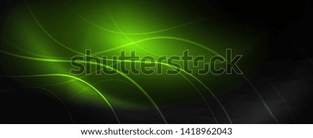 Dark abstract background with bright color neon lights and lines. Glowing background, vector futuristic techno template