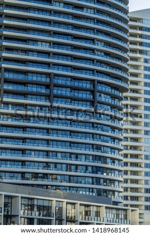Full frame shot of  modern high-rise, residential buildings in Melbourne, Australia.