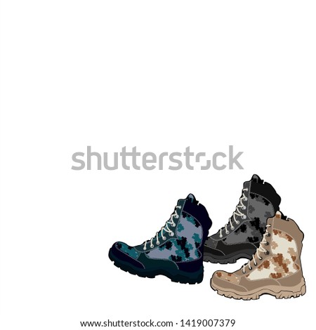 vector boots collection. can be used as a background or part of the design. vector