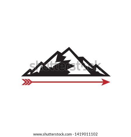Vintage Mountain Outdoor Adventure Logo Illustration - Vector