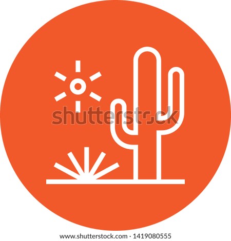 Cactus Desert Drought Outline Icon